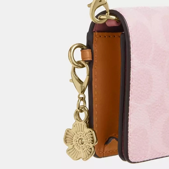 Coach Mini Wallet On A Chain In Signature Canvas With Charms (Powder pink) - Picture 12 of 12